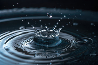 Капля воды создает круговые волновые узоры в стоячей воде, генерирующей искусственный интеллект - RomanZ