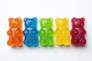 Разноцветные конфеты Gummy Bear, приготовленные для восхитительного лакомства Generative AI - RomanZ