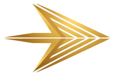 Стильная золотая иконка со стрелкой вправо, разработанная для современных визуальных эффектов с использованием генеративного искусственного интеллекта - RomanZ