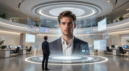 Футуристический офис с интерактивным интерфейсом - Vvicca