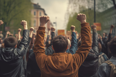 Народная демонстрация. Общественная группа разнообразна. Генерировать искусственный интеллект - yliv