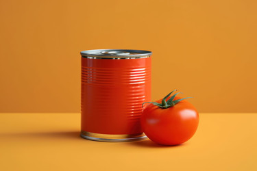 Фон из консервной банки с помидорами. Вставить продуктов питания. Генерировать искусственный интеллект - yliv