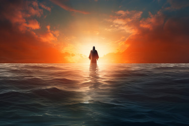 Закат на море Иисуса. Море, солнце, рай. Генерировать искусственный интеллект - yliv