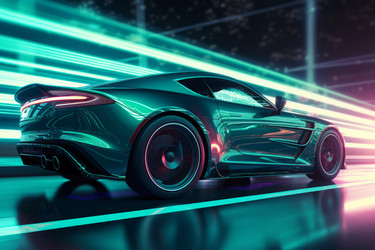 Скоростной спортивный автомобиль. Мотор быстрый. Генерировать искусственный интеллект - yliv