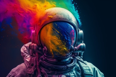 Колоритный космонавт. Генерировать искусственный интеллект - yliv