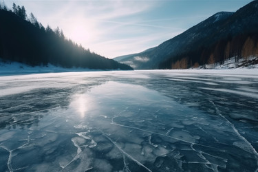 Треснувший лед на поверхности воды. Генерировать искусственный интеллект - yliv