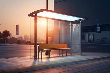 Автобусная остановка "Сансет". Генерировать искусственный интеллект - yliv