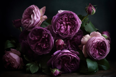 Фиолетовый букет роз. Blossom цветок. Создать ИИ - yliv