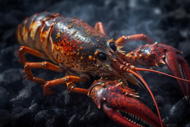 Приготовление приготовленного на гриле омара. Животное из морепродуктов. Генерировать искусственный интеллект - yliv