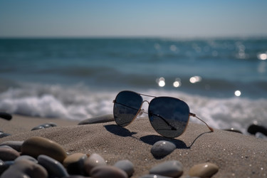 Солнцезащитные очки sea beach sunny. Полотенце-солнце. Генерировать искусственный интеллект - yliv