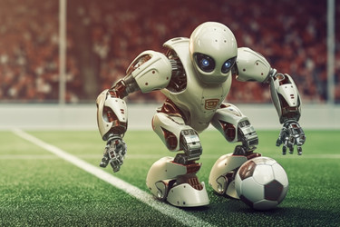 Робот играет в футбол. Генерировать искусственный интеллект - yliv