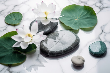 Спа-камни lotus. Расслабьте здоровье. Генерировать искусственный интеллект - yliv