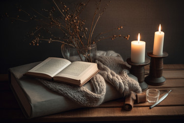 Уютная книга со свечами. Генерировать искусственный интеллект - yliv