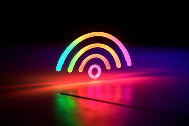 Неоновый символ Wi-Fi. Генерировать искусственный интеллект - yliv