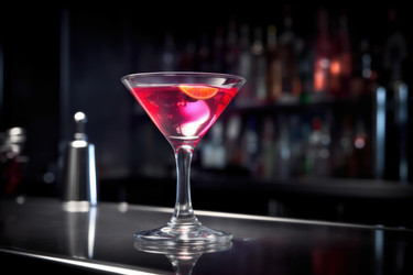 Коктейльная стойка Cosmopolitan. Стакан напитка. Генерировать искусственный интеллект - yliv
