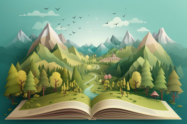 Книжные горы- дерево. Генерировать искусственный интеллект - yliv