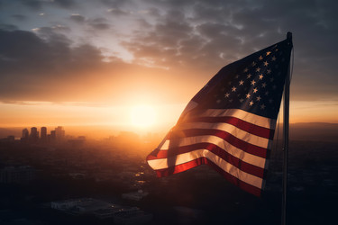 Большой флаг США в Америке. Голосуйте за местных жителей. Генерировать искусственный интеллект - yliv