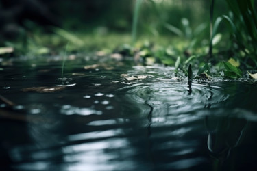 Пруд со спокойной лесной водой. Сажайте весной. Генерировать искусственный интеллект - yliv