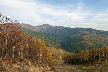 Вид с горнолыжного комплекса «Горный воздух». Сахалин. View of the ski complex "Gorny Vozduh". Sakhalin. (marka) - marka