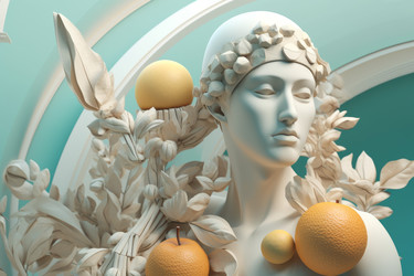Скульптура с фруктами. Античная статуя. Генерировать искусственный интеллект - yliv