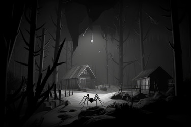 Жуткая сцена с пауком. Генерировать искусственный интеллект - yliv