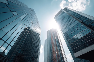 Офисный небоскреб business sunrise. Генерировать искусственный интеллект - yliv