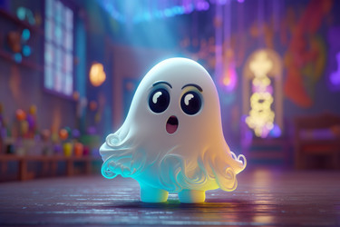Симпатичный призрак. Милый окрашенный ребенка. Создать ИИ - yliv