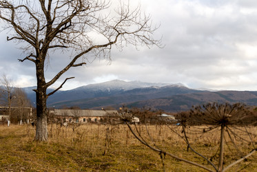 Вид на заснеженные сопки. Пик Чехова. Сахалин. View of the snow-covered hills. Chekhov Peak. Sakhalin. (marka) - marka