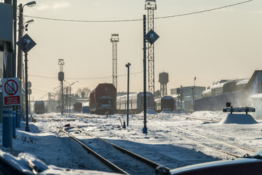 ЖД переезд. Дежурная. Вокзал. Railway crossing. The duty officer. Railway station. Сахалин. Sakhalin. (marka) - marka