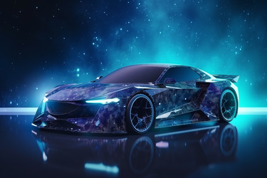 Футуристический спортивный автомобиль. Гоночный автомобиль. Генерировать искусственный интеллект - yliv