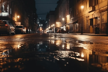 Мокрые ночные огни города. Создать ИИ - yliv