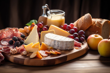 Поднос с мясом и сыром. Генерировать искусственный интеллект - yliv