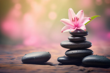 Камни для спа-салона Lily zen. Белое здоровье. Генерировать искусственный интеллект - yliv