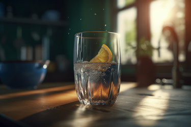 Стакан воды с лимоном. Генерировать искусственный интеллект - yliv