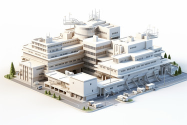 Здание с 3d-иконкой больницы. Генерировать искусственный интеллект - yliv