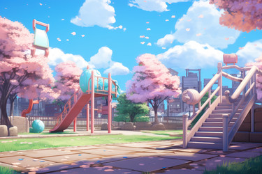 Игровая площадка Park sakura playground - аниме-визуальная новелла. Генерировать искусственный интеллект - yliv