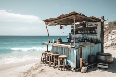 Пляжный бар ocean vintage. Генерировать искусственный интеллект - yliv
