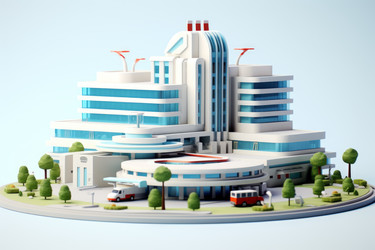 Здание с 3d-иллюстрацией больницы. Проявите заботу. Генерировать искусственный интеллект - yliv