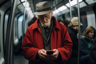 Старик в лондонском метро. Используя trendy. Генерировать искусственный интеллект - yliv