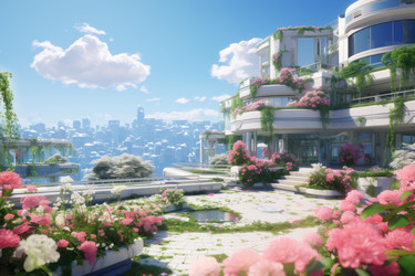 Фитнес-центр Green flowers. Парк растений. Генерировать искусственный интеллект - yliv