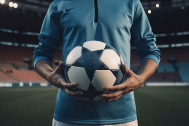Футболист. Мяч забит ногой в ворота. Генерировать искусственный интеллект - yliv