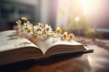 Цветы лежат раскрытой книгой. Генерировать искусственный интеллект - yliv