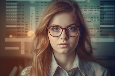 Девушка-бухгалтер. Налог на корпоративных служащих. Генерировать искусственный интеллект - yliv