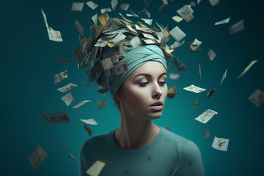Голова девочки с буквами хлопает. Генерировать искусственный интеллект - yliv