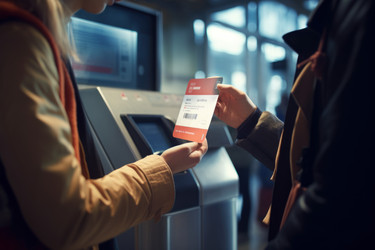 Бумажный билет touch pay railway. Настольная система. Генерировать искусственный интеллект - yliv