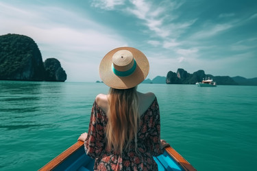 Девушка на морской лодке. Генерировать искусственный интеллект - yliv
