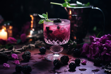 В ресторане blackberry пьют прохладный напиток. Лето шейкера. Генерировать искусственный интеллект - yliv