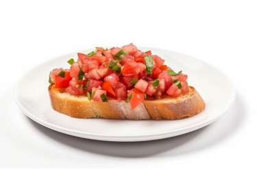 Тарелка с брускеттой. Здоровая кухня. Генерировать искусственный интеллект - yliv
