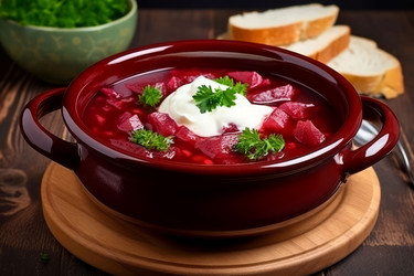 Вкусный борщ с говядиной. Мясной овощ. Генерировать искусственный интеллект - yliv