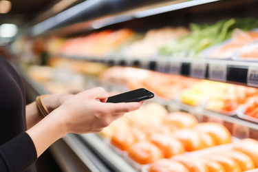 Женщина звонит в продуктовый магазин. Овощи органические. Генерировать искусственный интеллект - yliv